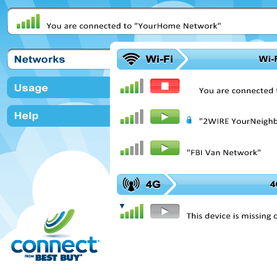 Best Buy Connect, Cellular Service Selection Client